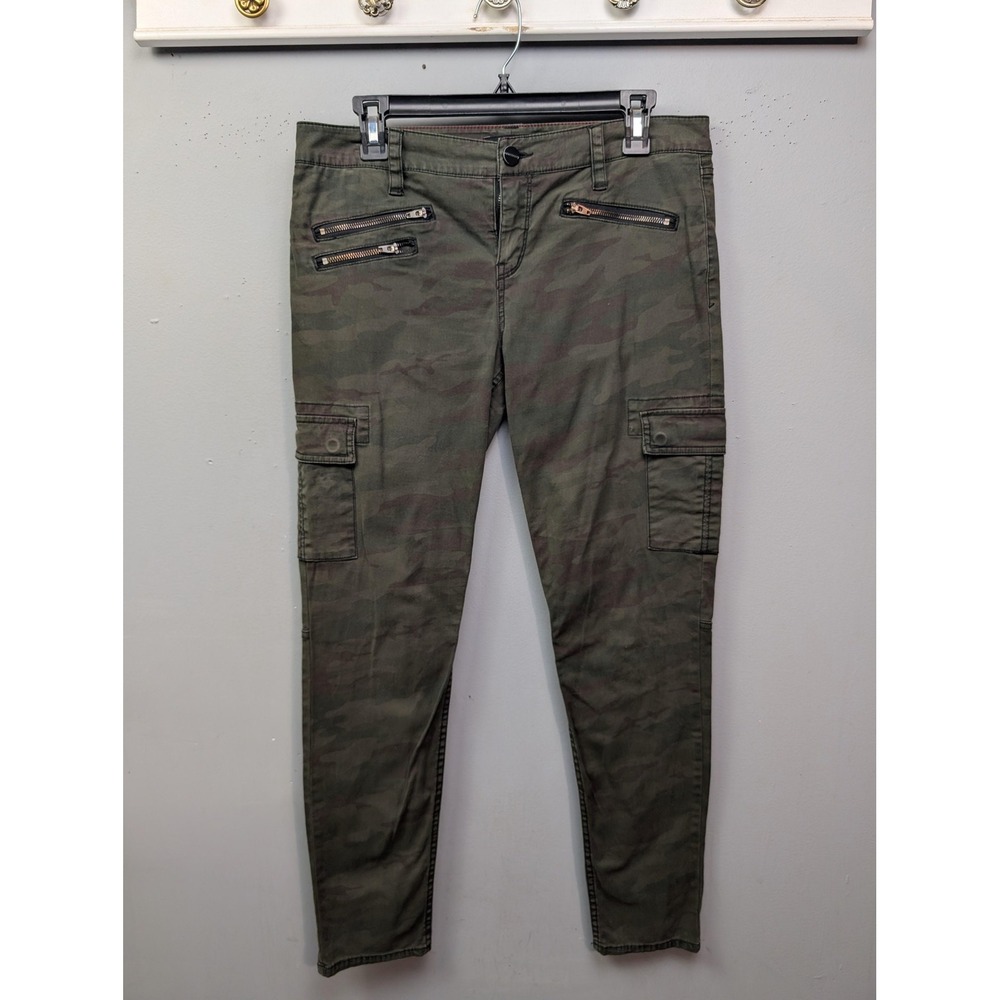 Sanctuary Pants‎ Womens 29 Olive Camo Cargo Skinny Leg Zipper Pockets Mid Rise